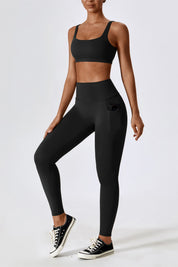 High-Waist Tummy Control Leggings with Pockets by bornfocus