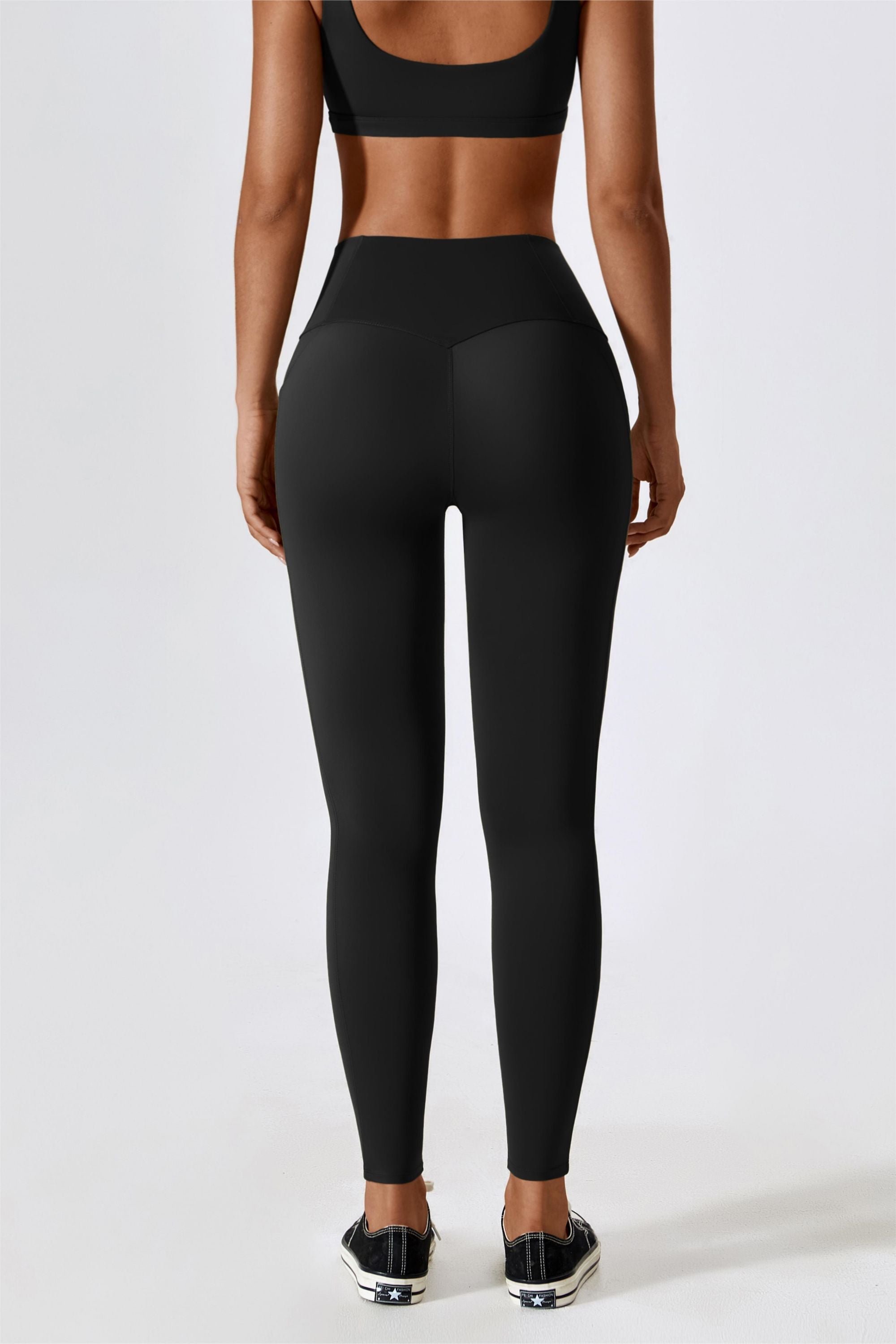 High-Waist Tummy Control Leggings with Pockets by bornfocus