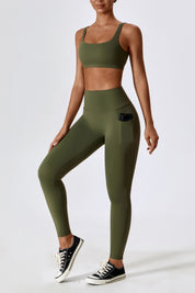 High-Waist Tummy Control Leggings with Pockets by bornfocus