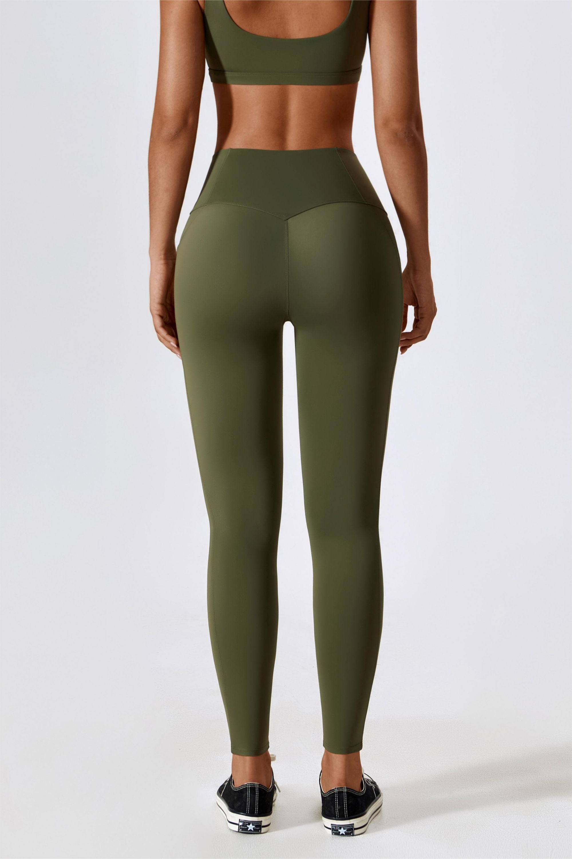 High-Waist Tummy Control Leggings with Pockets by bornfocus