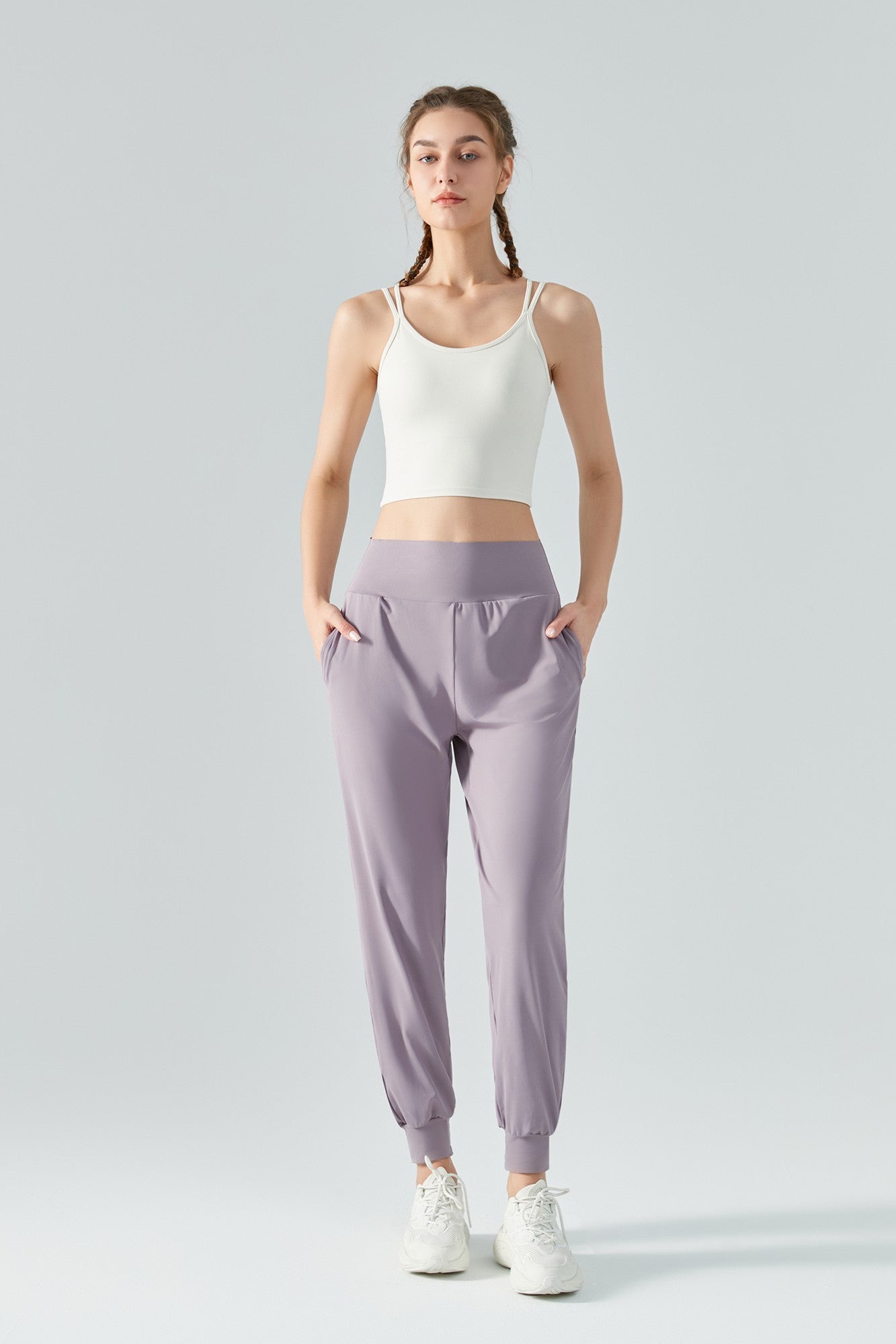 Tummy Control Tapered Pants by bornfocus