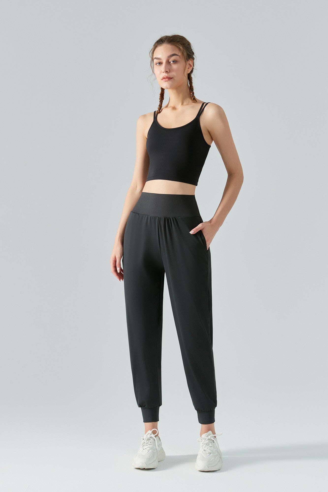 Tummy Control Tapered Pants by bornfocus