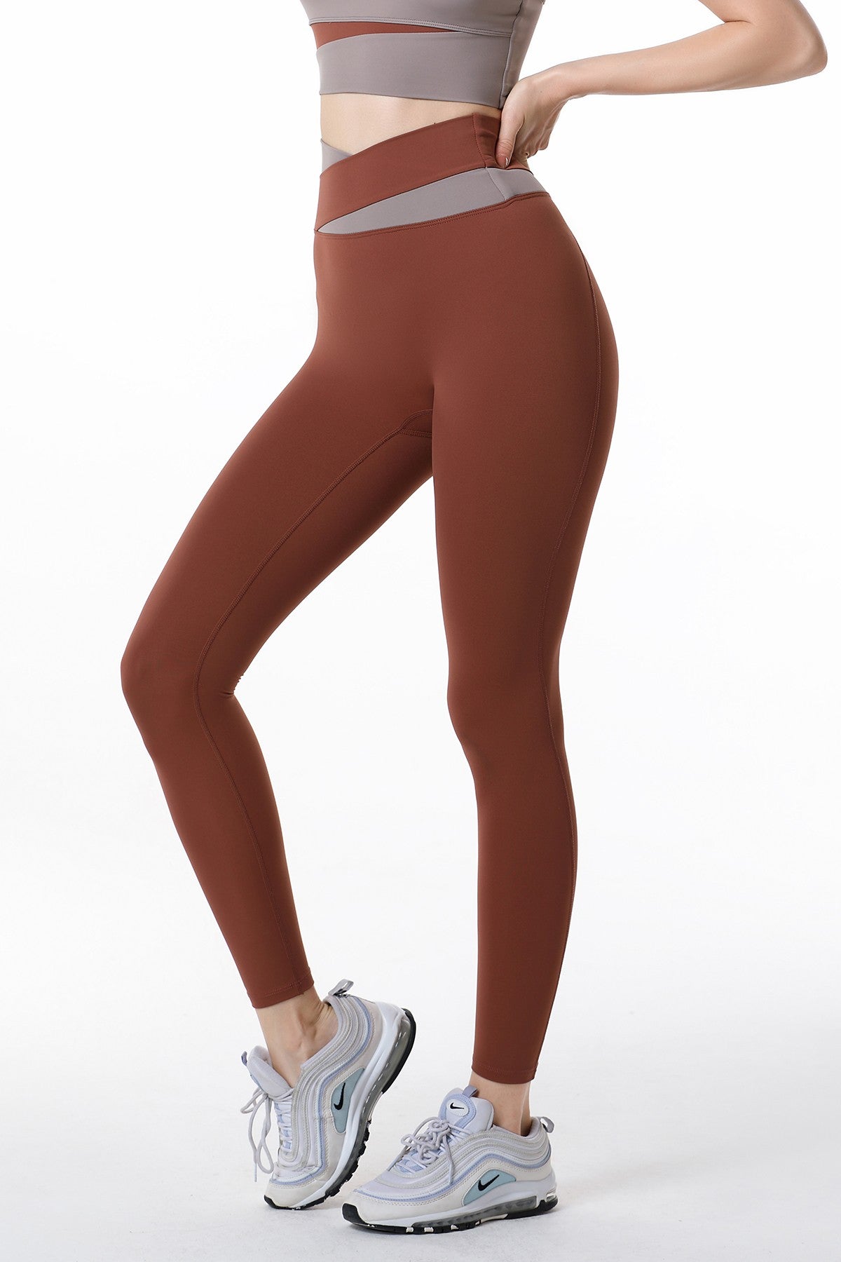 High-Rise Colorblock Multi Sport Leggings by bornfocus