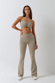 High Waisted Crossover Flare Legging by bornfocus