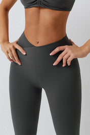 High Waisted Crossover Flare Legging by bornfocus