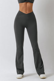 High Waisted Crossover Flare Legging by bornfocus