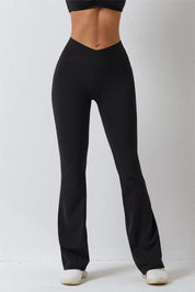 High Waisted Crossover Flare Legging by bornfocus