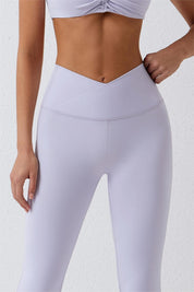 High Waisted Crossover Flare Legging by bornfocus