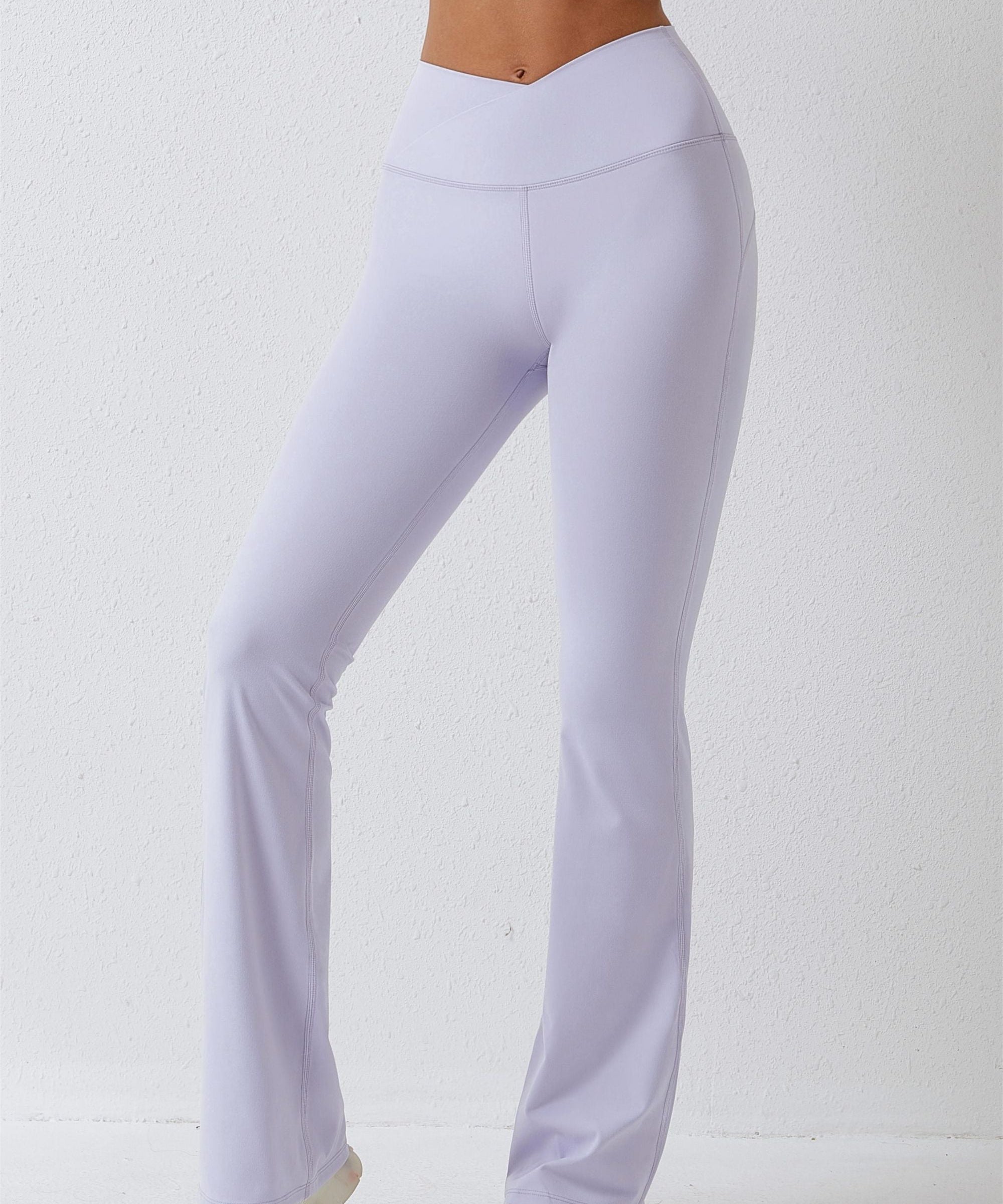 High Waisted Crossover Flare Legging by bornfocus