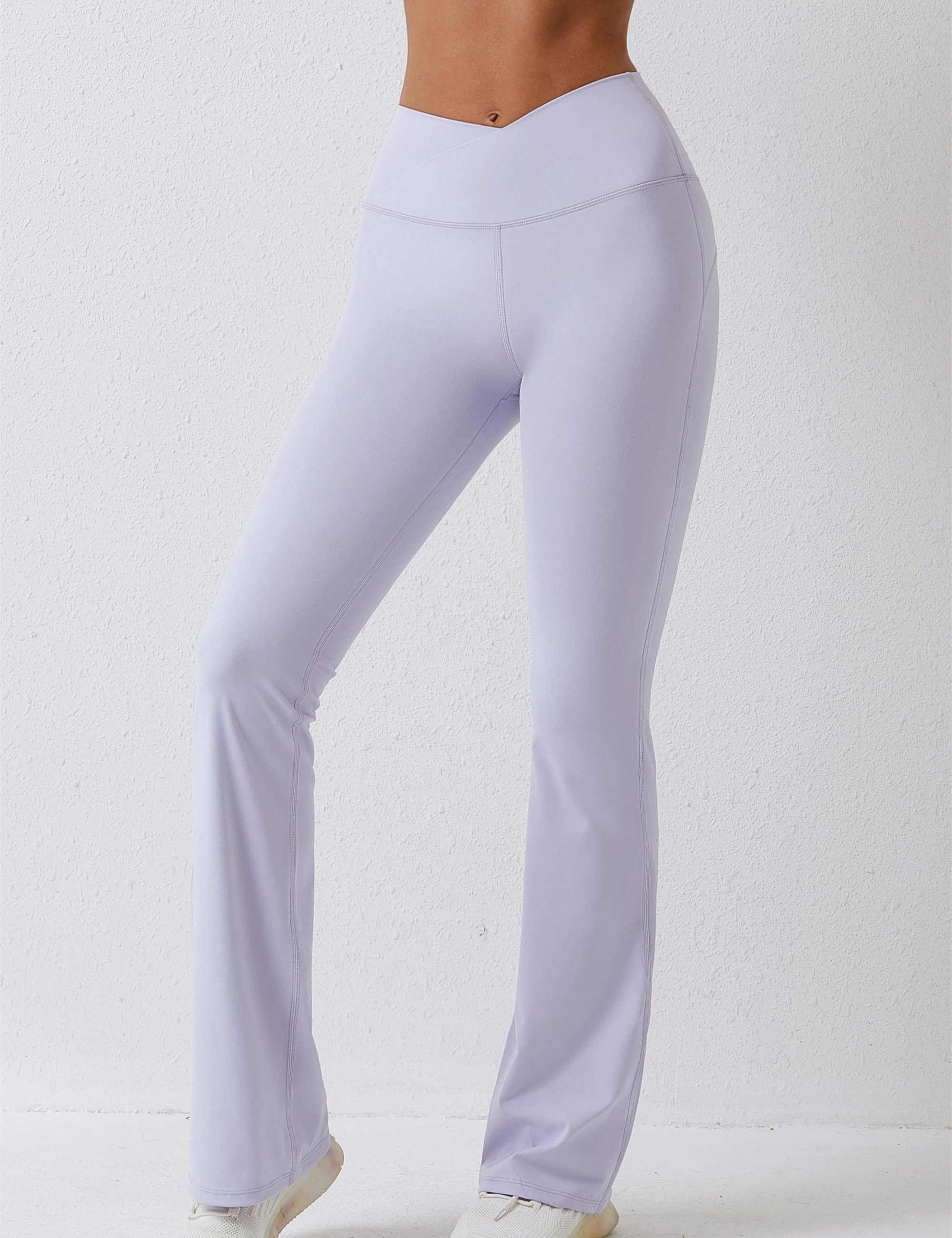 High Waisted Crossover Flare Legging by bornfocus