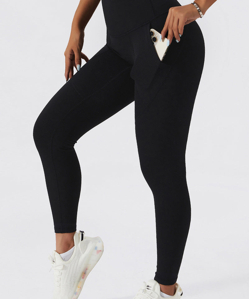 Fleece Lined Leggings With Pockets by bornfocus