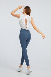 High Rise Lace-Up Leggings With Pockets by bornfocus