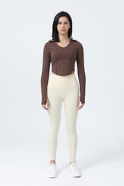 Lapel Corset Detail Long Sleeve Crop Top by bornfocus