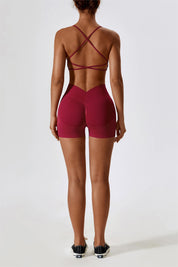 V-Back Seamless Scrunch Butt Shorts by bornfocus