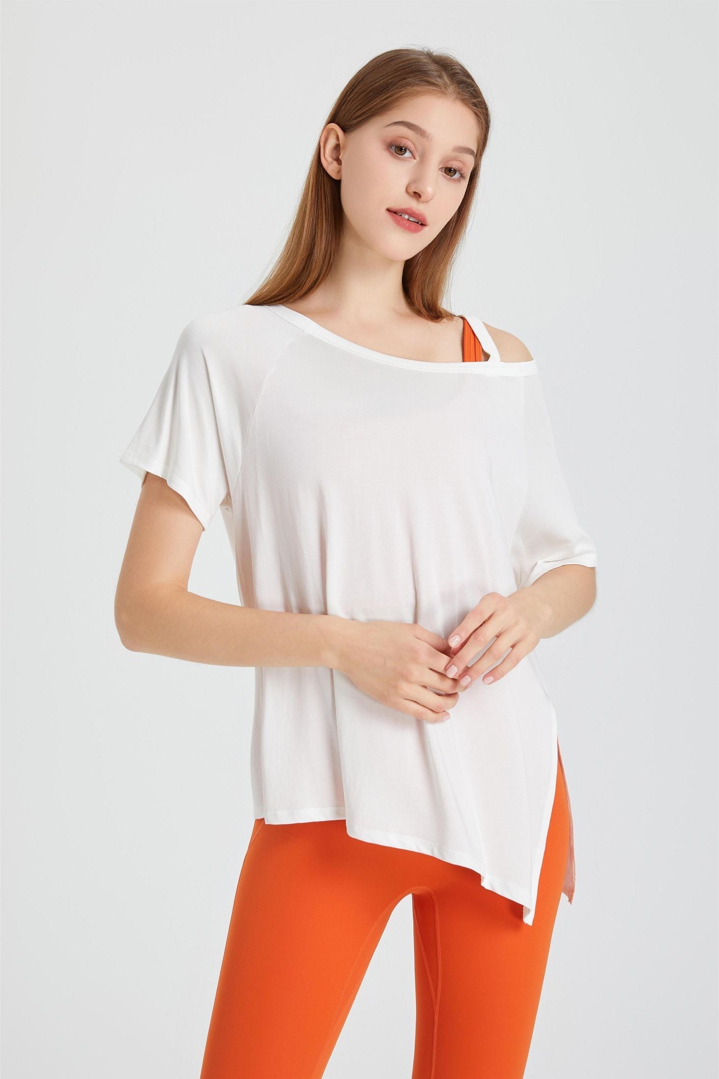 Boat Neck Short Sleeve T-Shirt by bornfocus