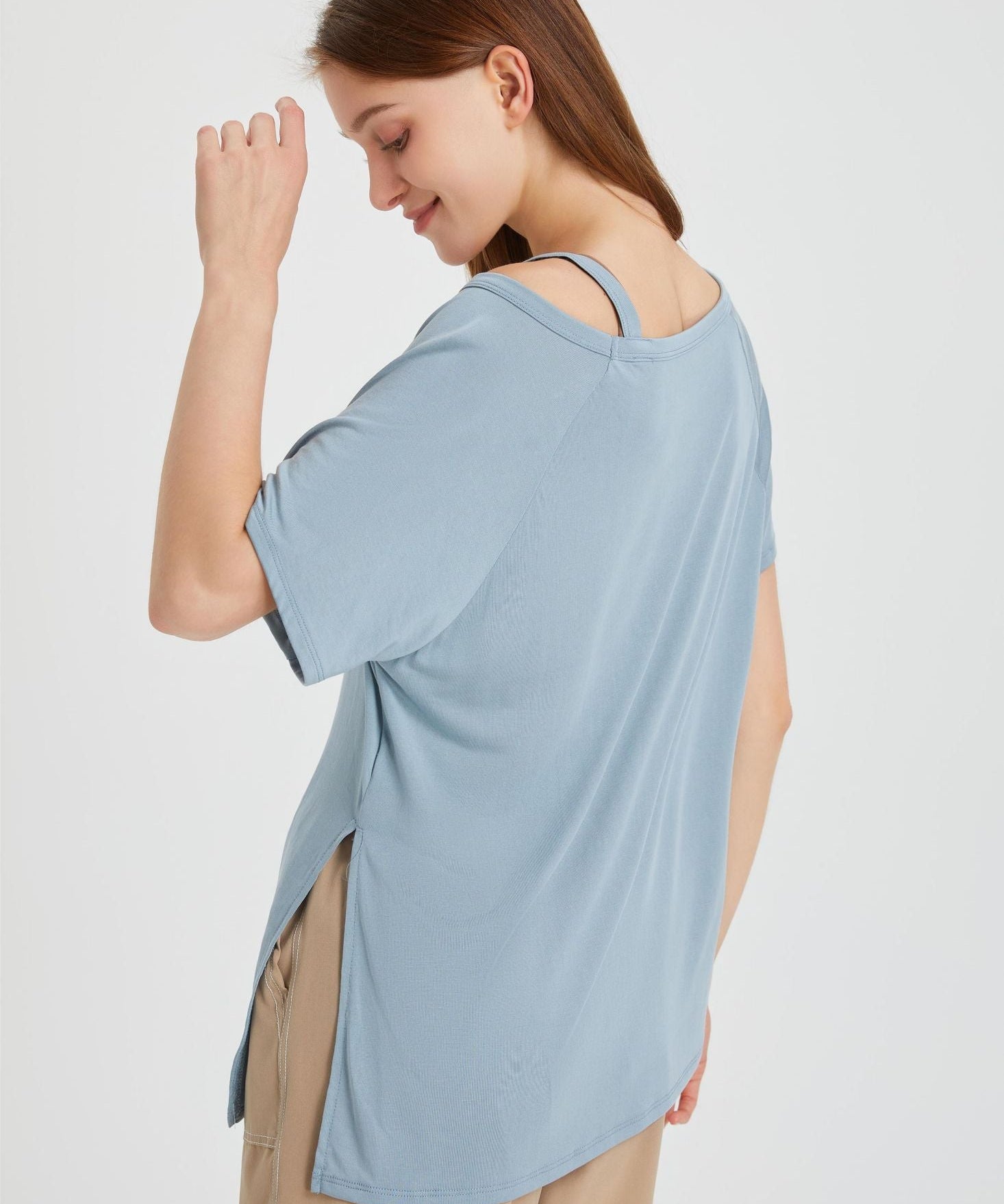 Boat Neck Short Sleeve T-Shirt by bornfocus