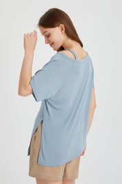 Boat Neck Short Sleeve T-Shirt by bornfocus