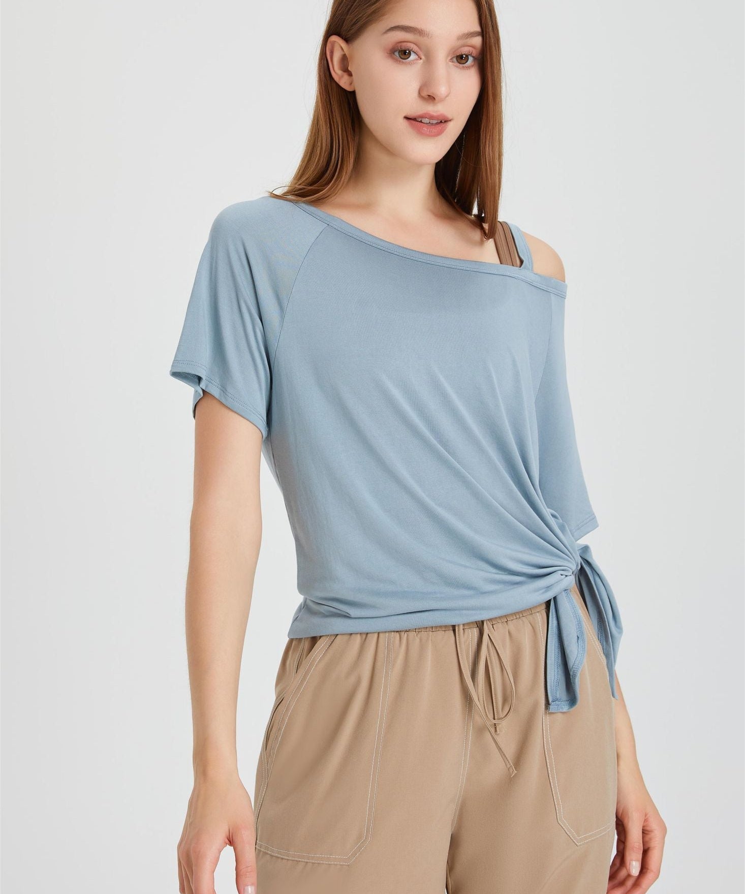 Boat Neck Short Sleeve T-Shirt by bornfocus
