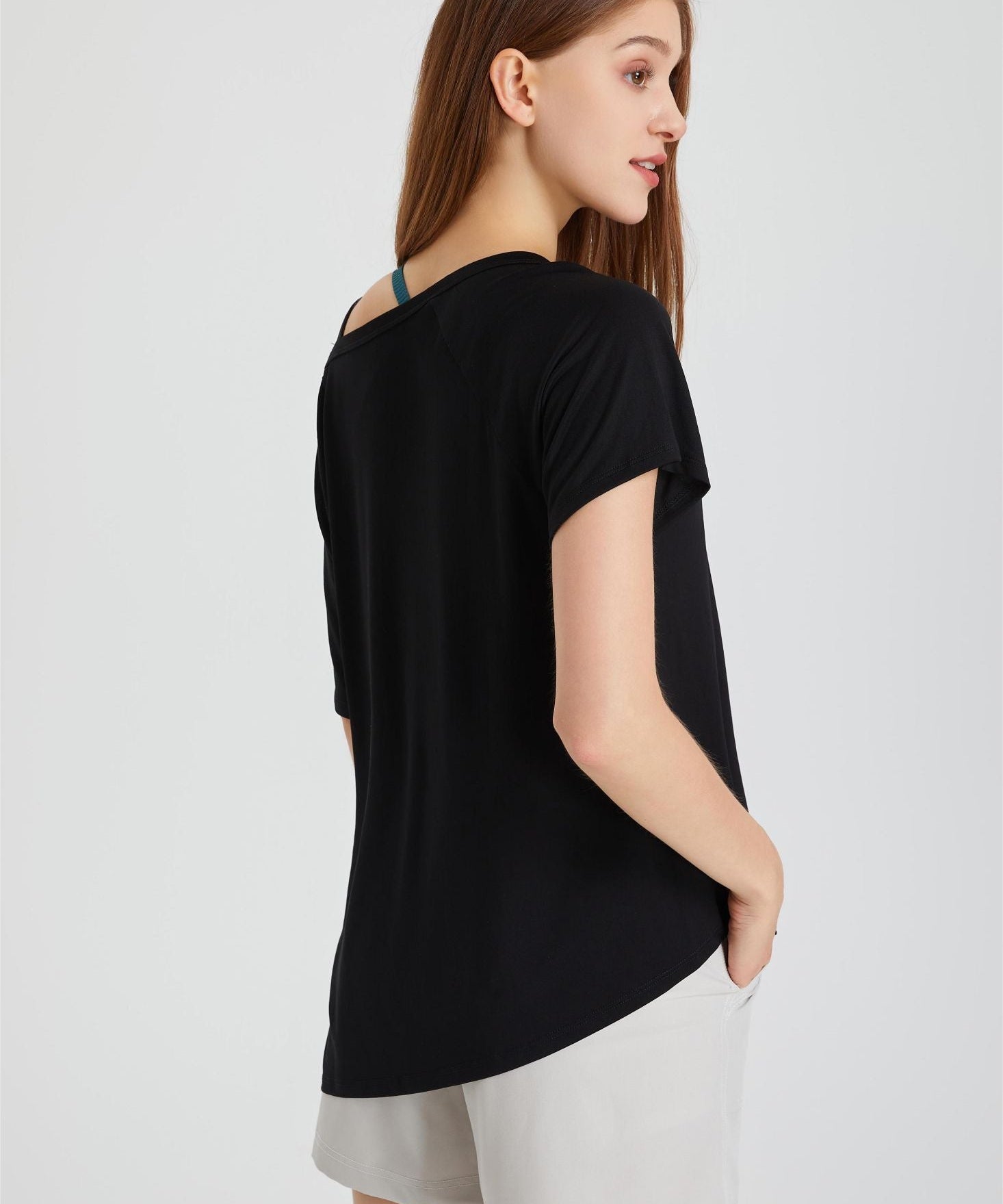Boat Neck Short Sleeve T-Shirt by bornfocus