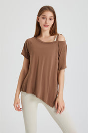 Boat Neck Short Sleeve T-Shirt by bornfocus