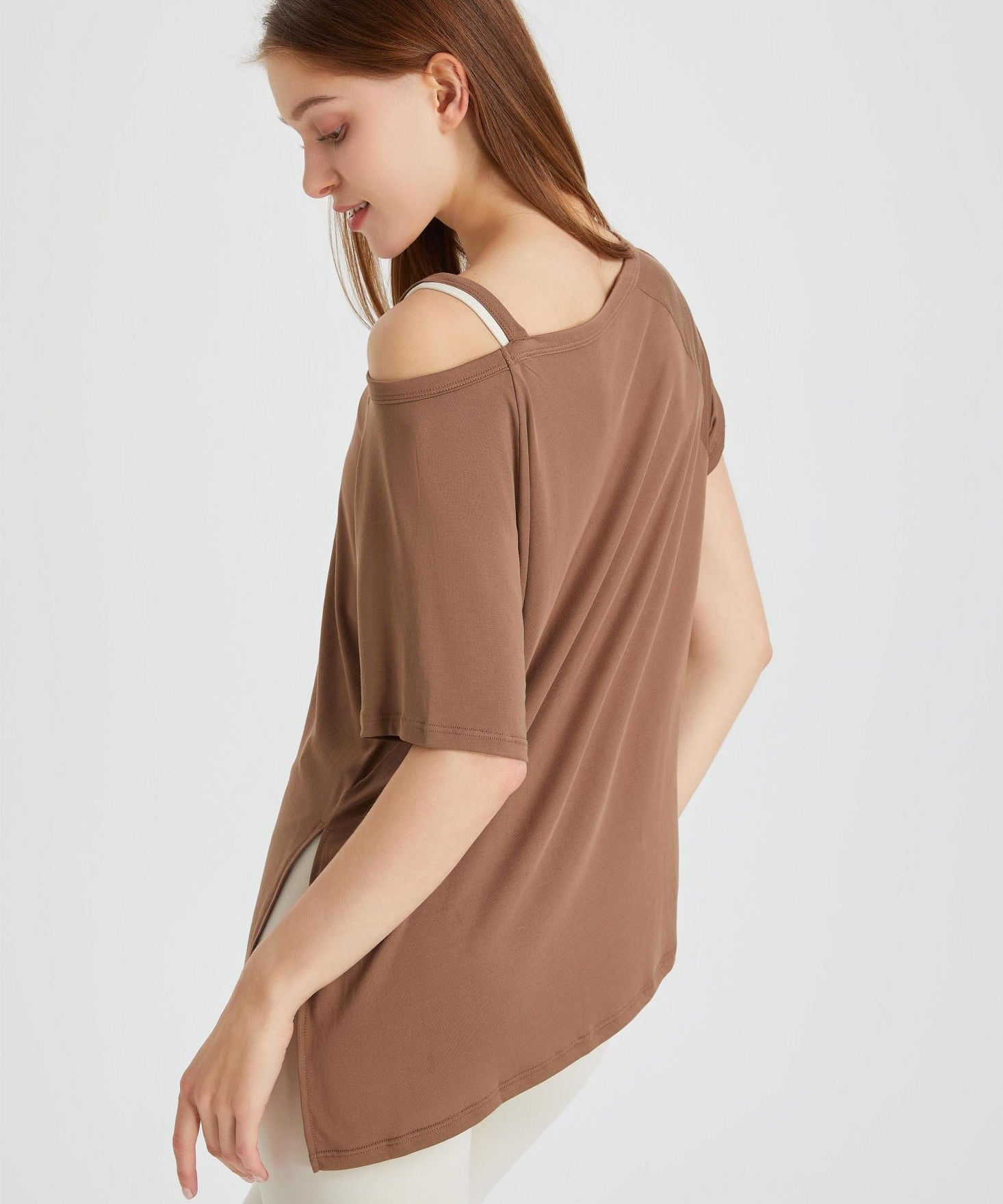 Boat Neck Short Sleeve T-Shirt by bornfocus