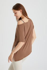 Boat Neck Short Sleeve T-Shirt by bornfocus