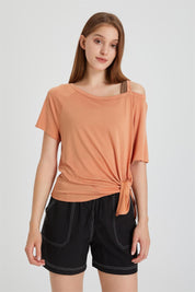 Boat Neck Short Sleeve T-Shirt by bornfocus