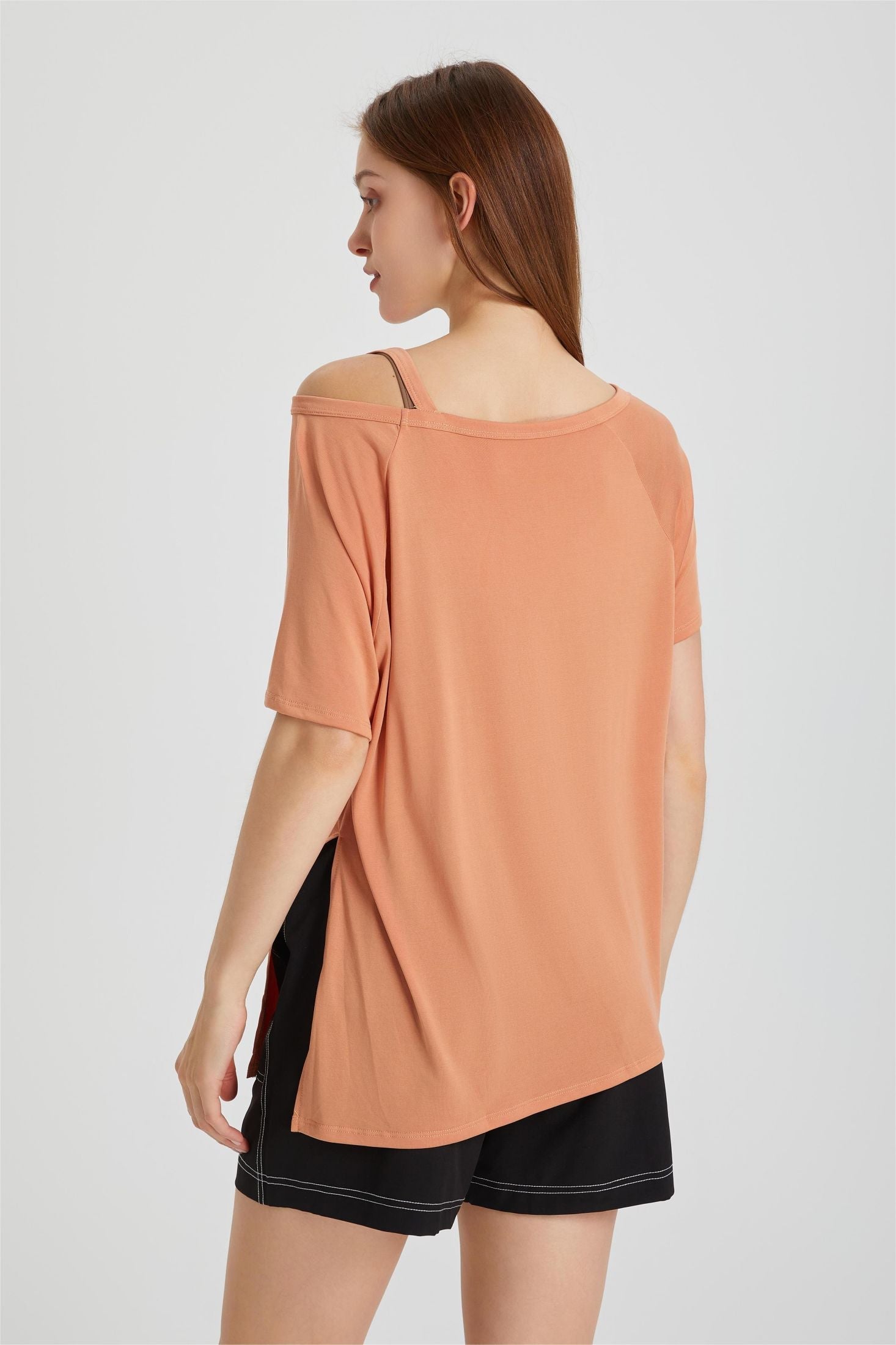 Boat Neck Short Sleeve T-Shirt by bornfocus
