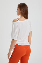 Boat Neck Short Sleeve T-Shirt by bornfocus