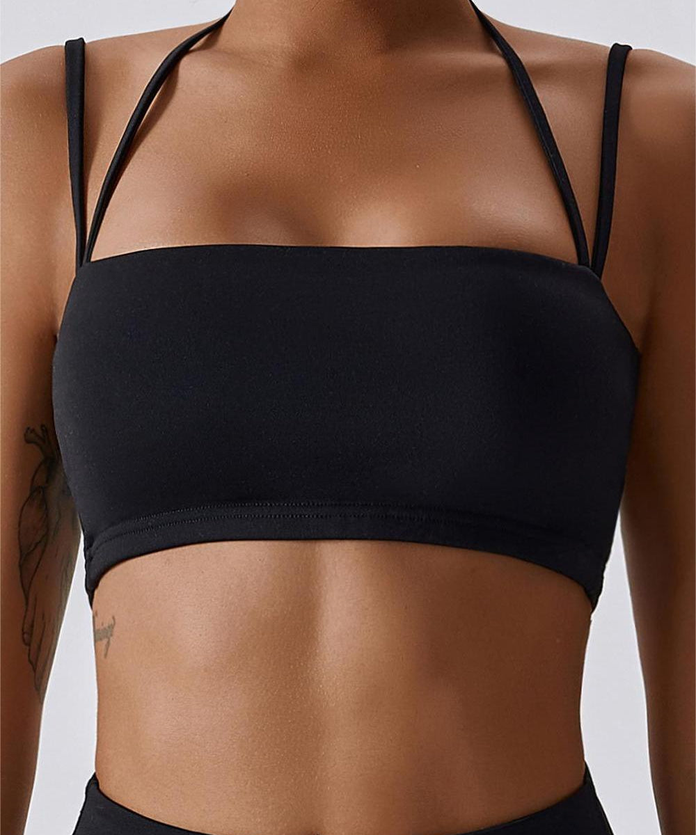 Multi-Straps Halter Sports Bra by bornfocus