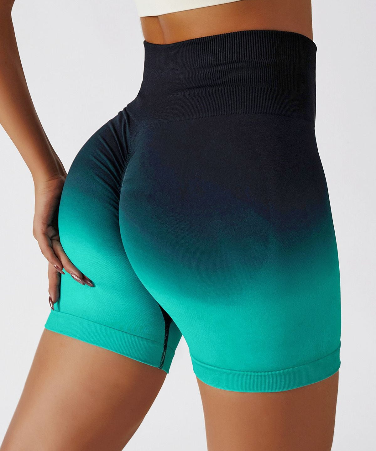 Ombre Seamless Scrunch Butt Shorts by bornfocus