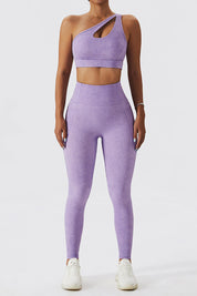 One Shoulder Sports Bra by bornfocus