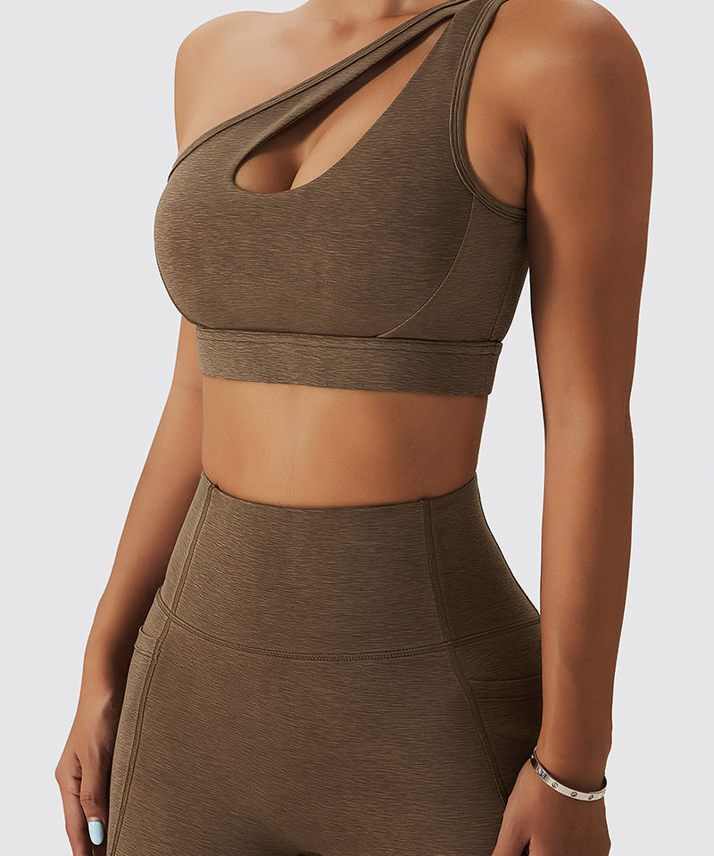 One Shoulder Sports Bra by bornfocus