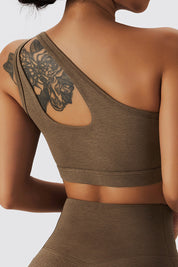 One Shoulder Sports Bra by bornfocus