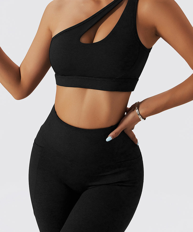 One Shoulder Sports Bra by bornfocus