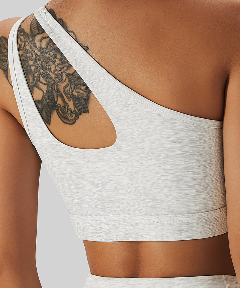 One Shoulder Sports Bra by bornfocus