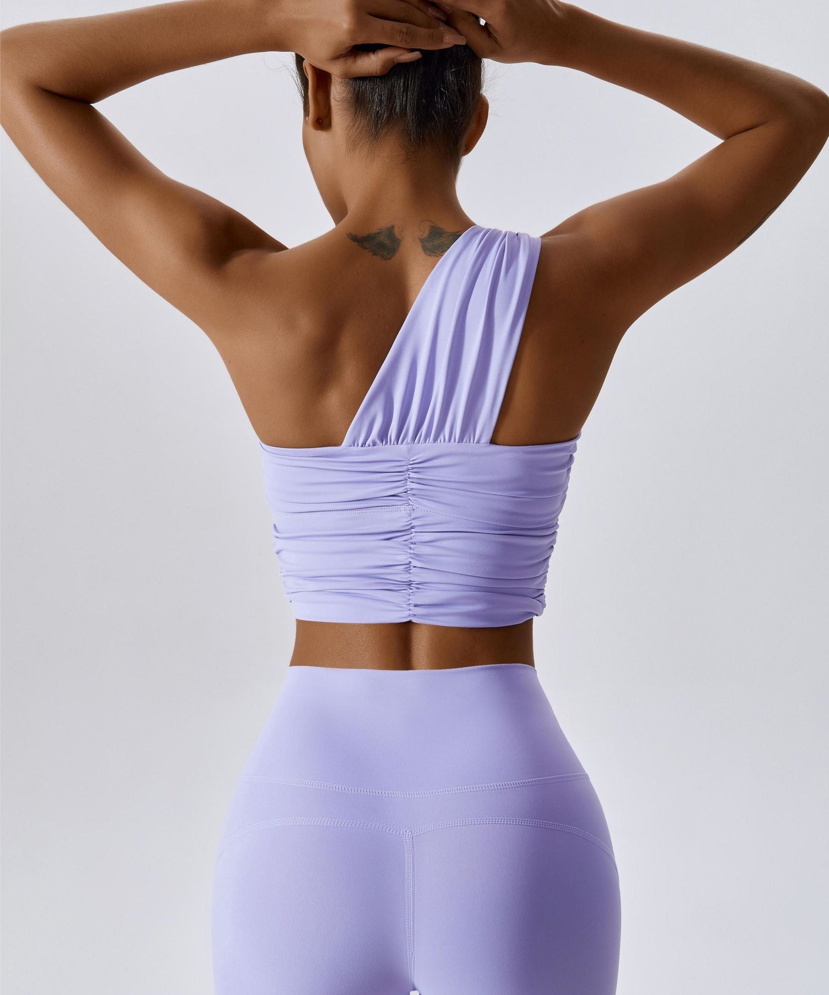 One Shoulder Ruched Bra Top by bornfocus