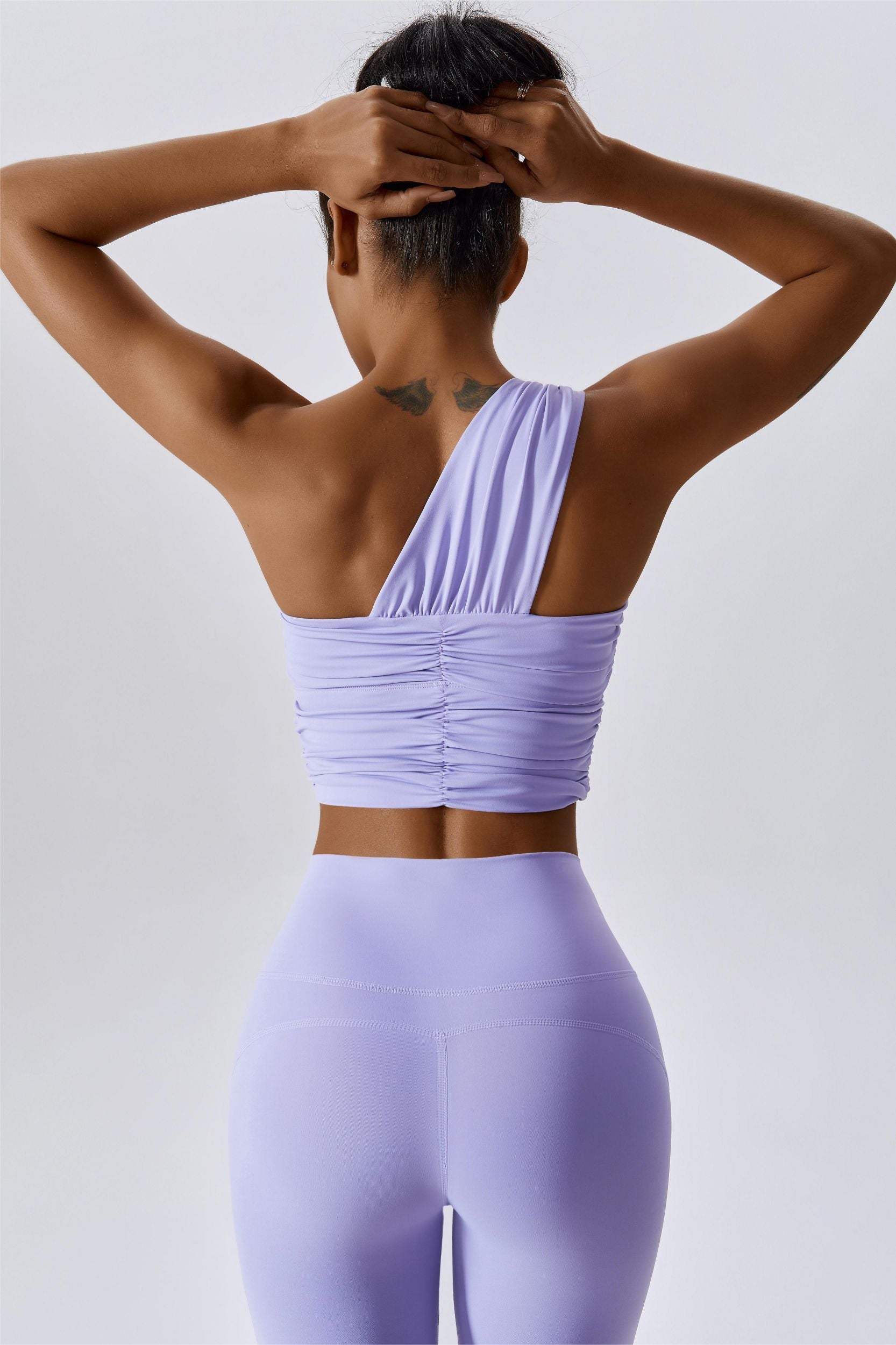 One Shoulder Ruched Bra Top by bornfocus