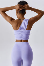 One Shoulder Ruched Bra Top by bornfocus