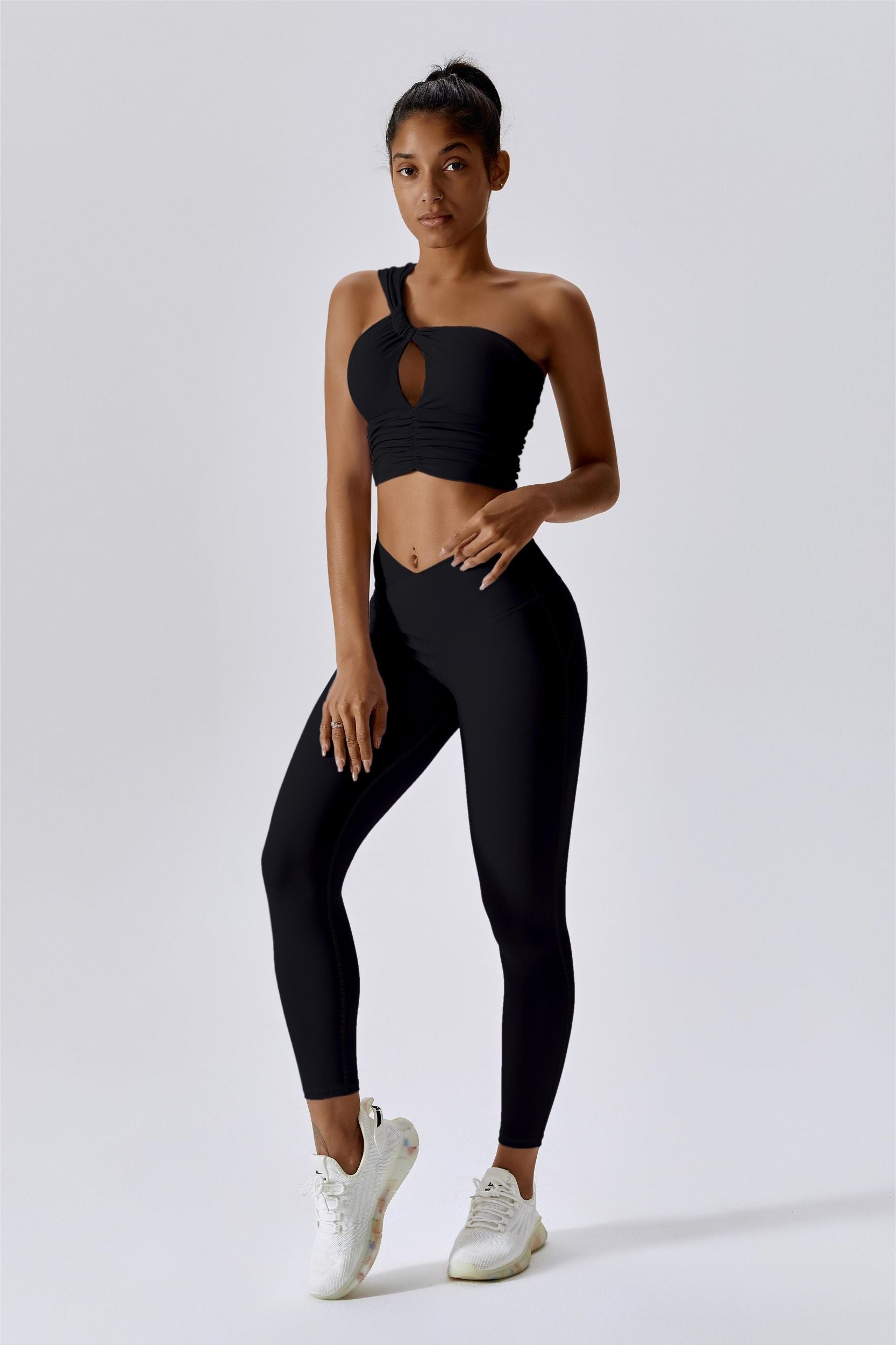 One Shoulder Ruched Bra Top by bornfocus