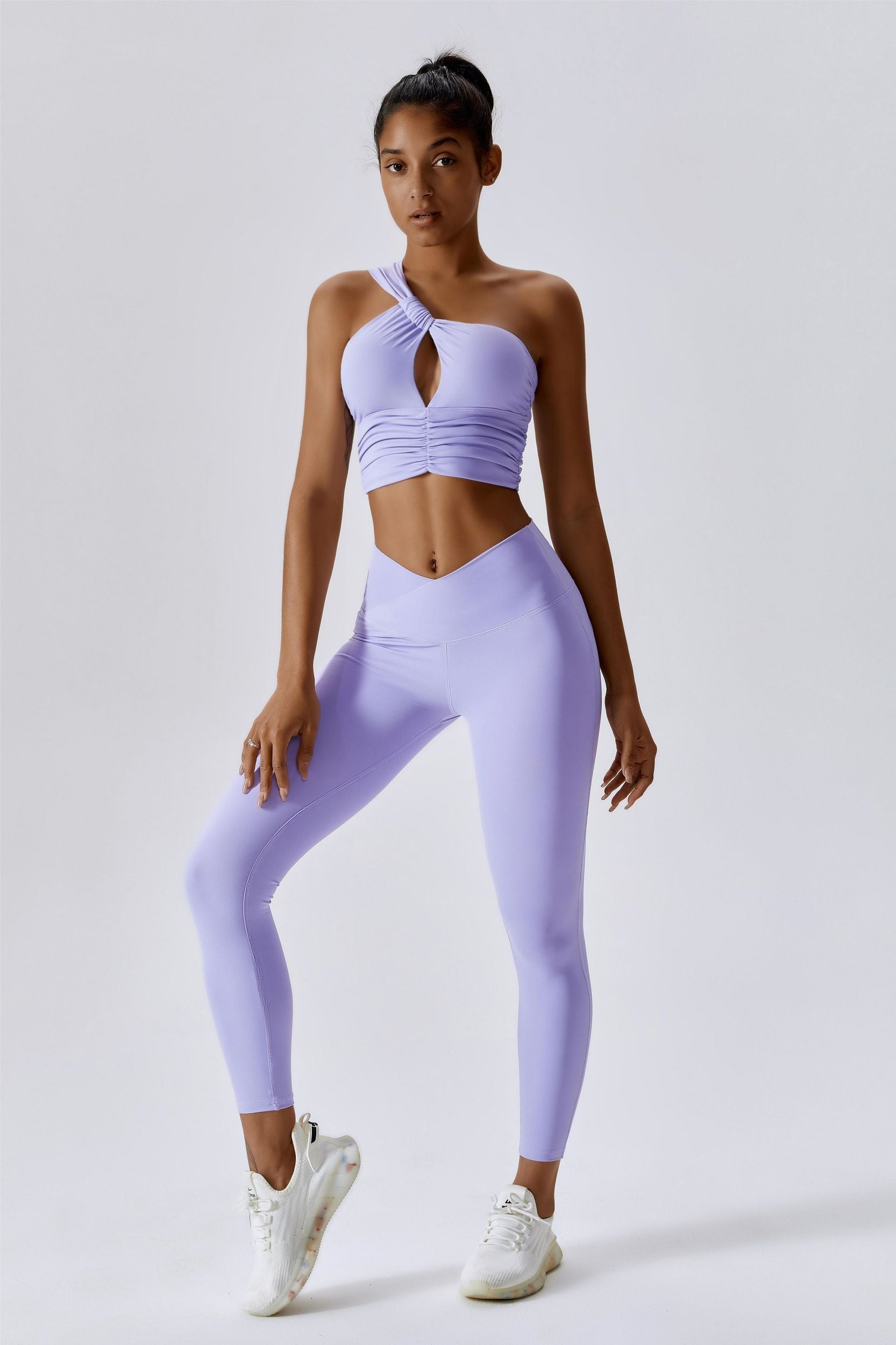 One Shoulder Ruched Bra Top by bornfocus