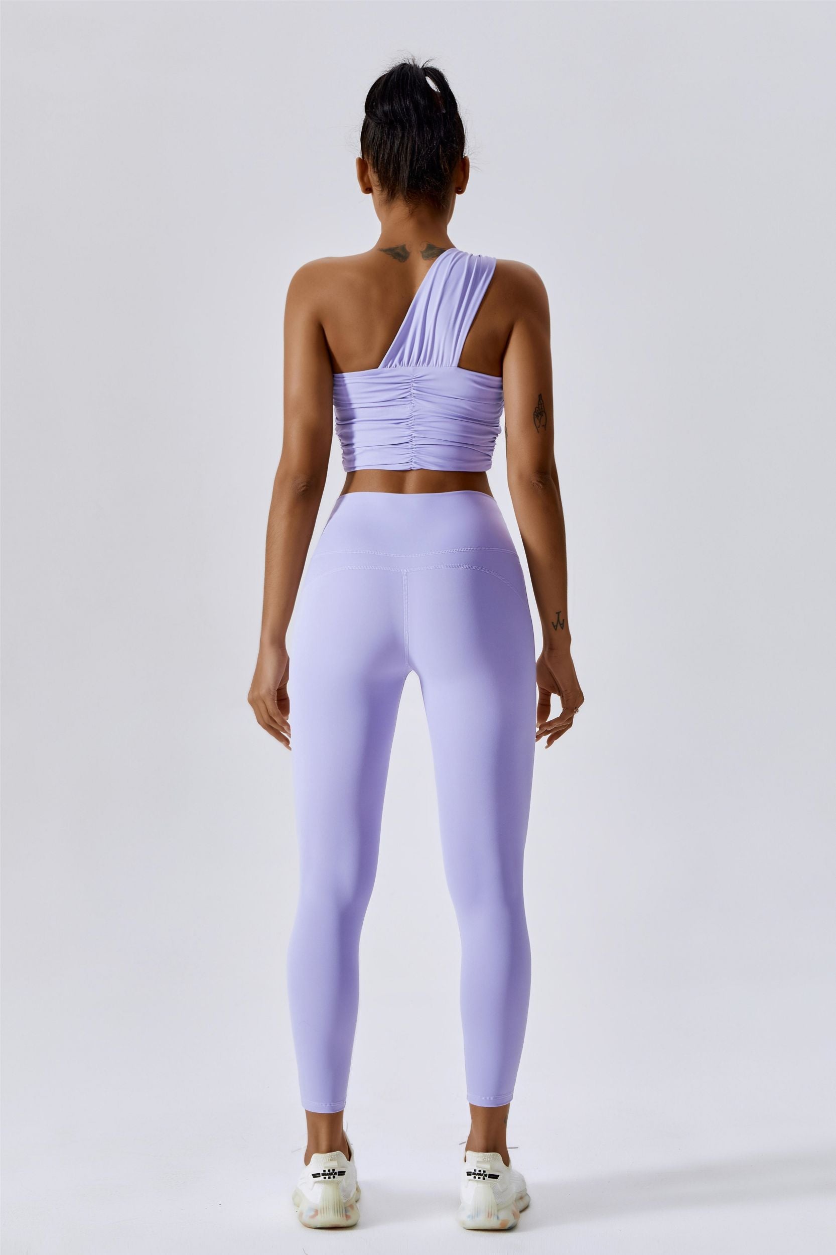 One Shoulder Ruched Bra Top by bornfocus