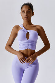 One Shoulder Ruched Bra Top by bornfocus