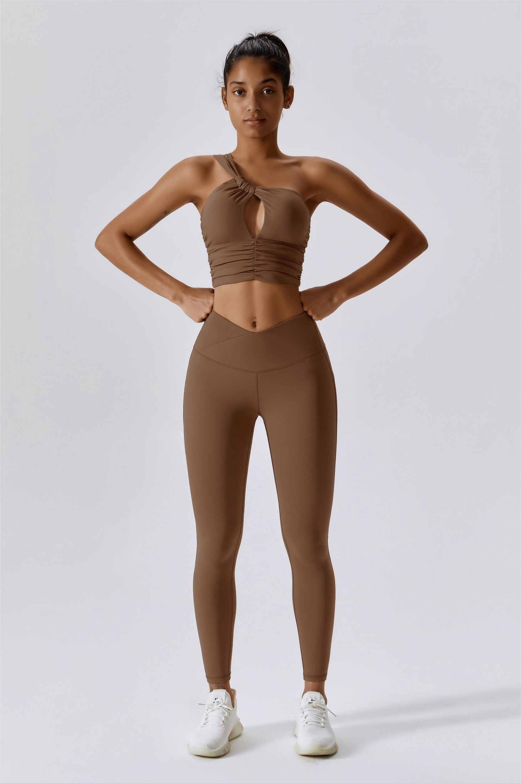 One Shoulder Ruched Bra Top by bornfocus