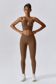 One Shoulder Ruched Bra Top by bornfocus