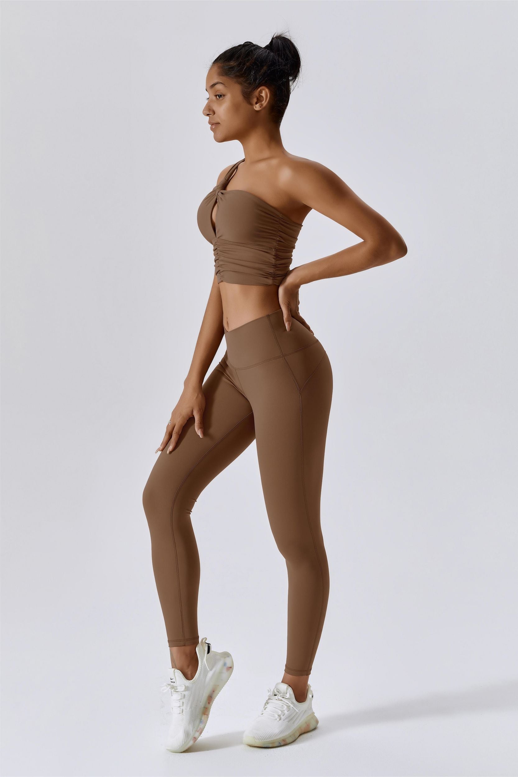 One Shoulder Ruched Bra Top by bornfocus