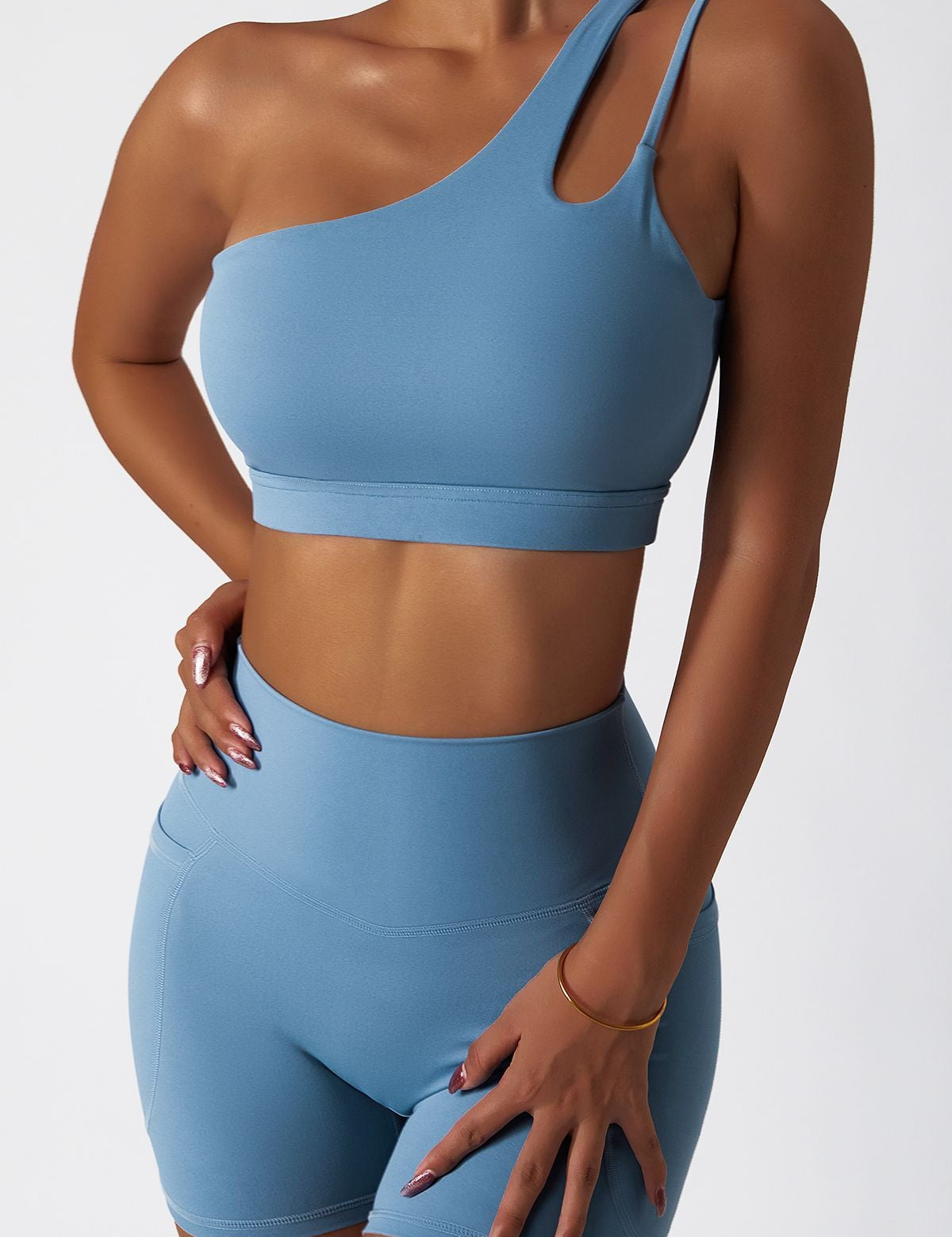 One Shoulder Sports Bra by bornfocus