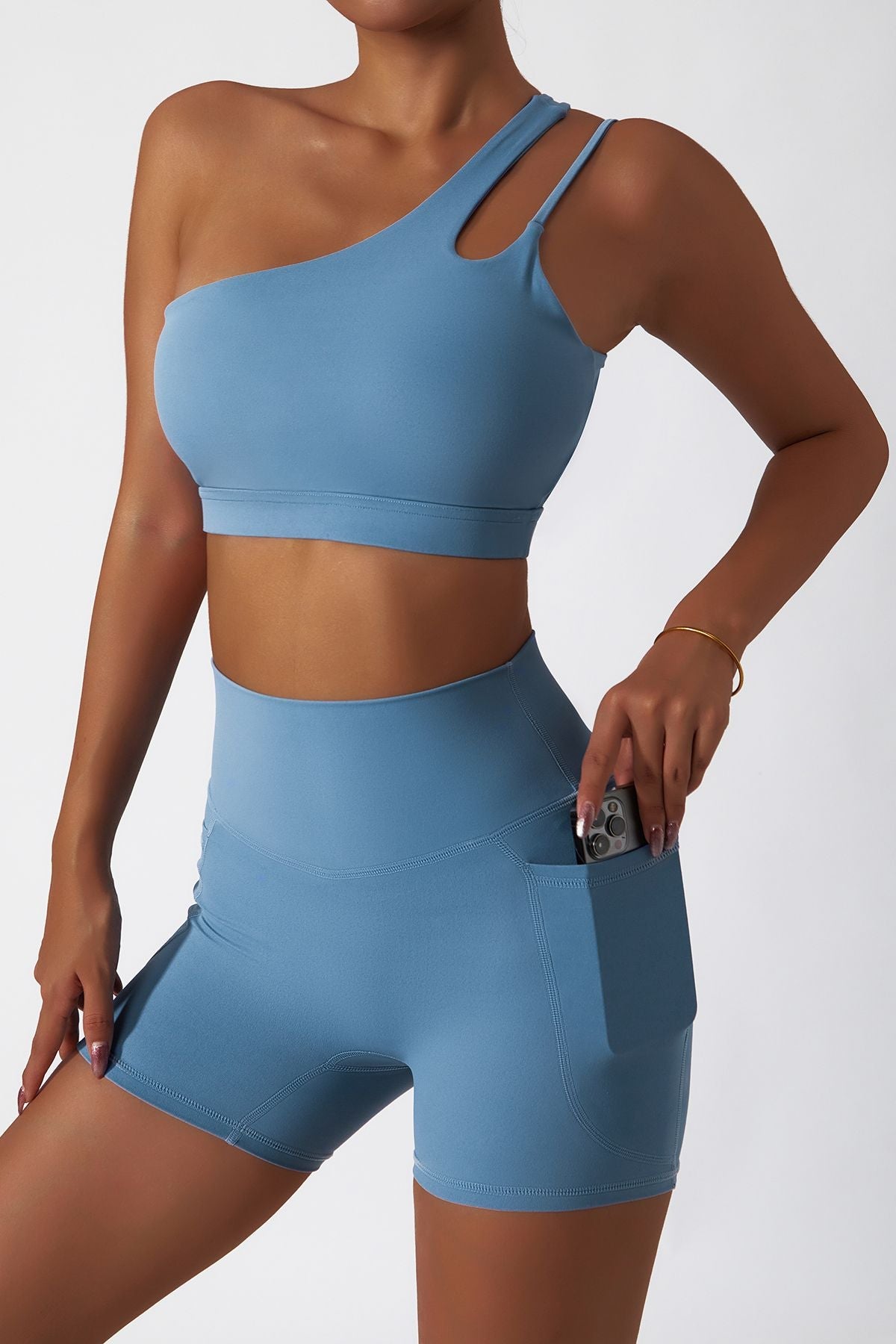 One Shoulder Sports Bra by bornfocus