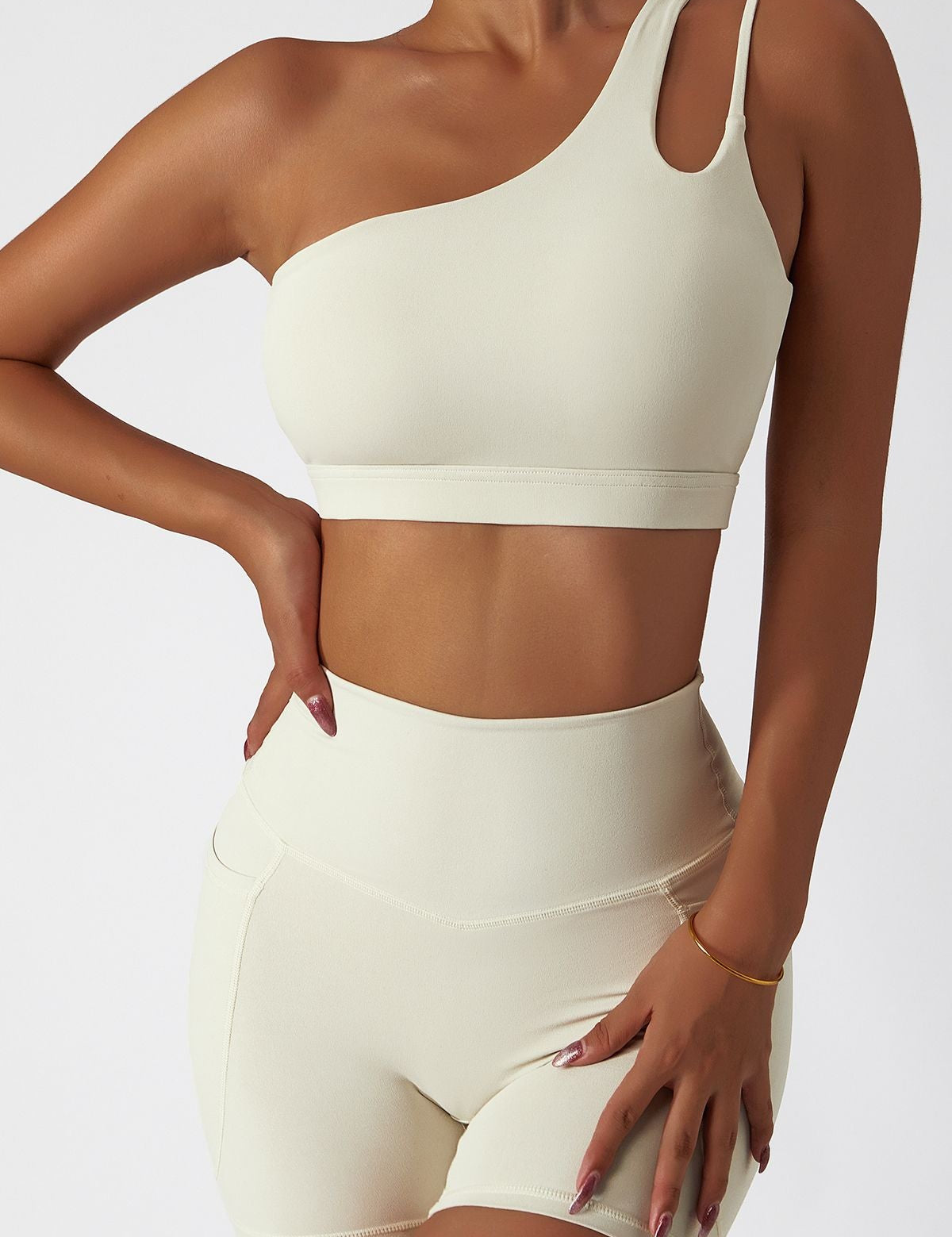 One Shoulder Sports Bra by bornfocus