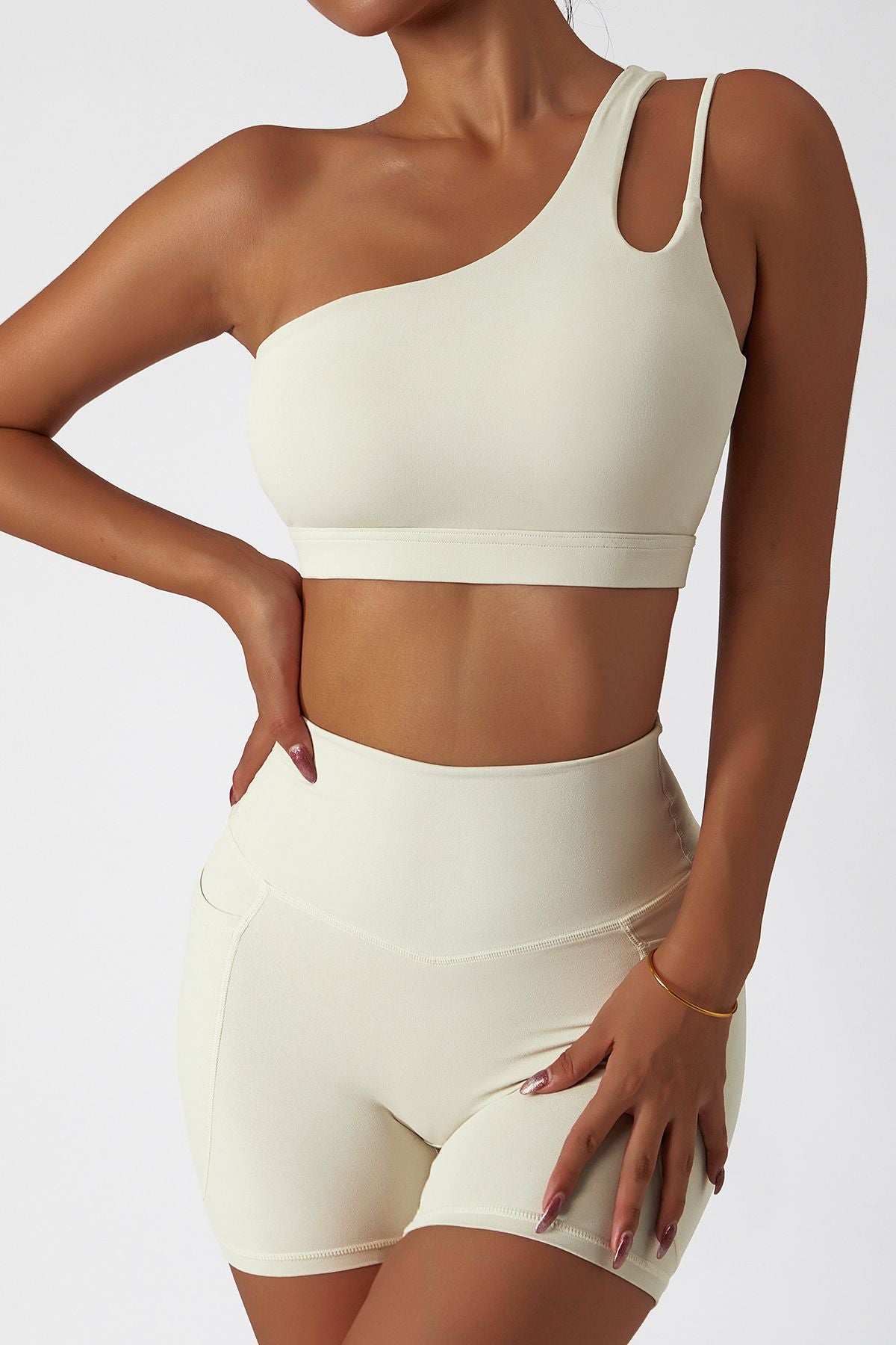 One Shoulder Sports Bra by bornfocus